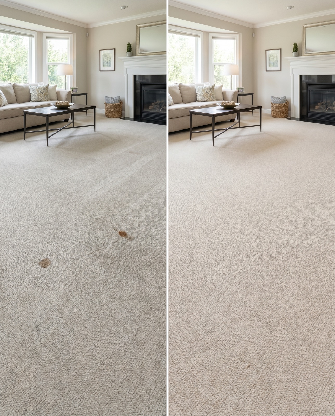 Carpet before and after care